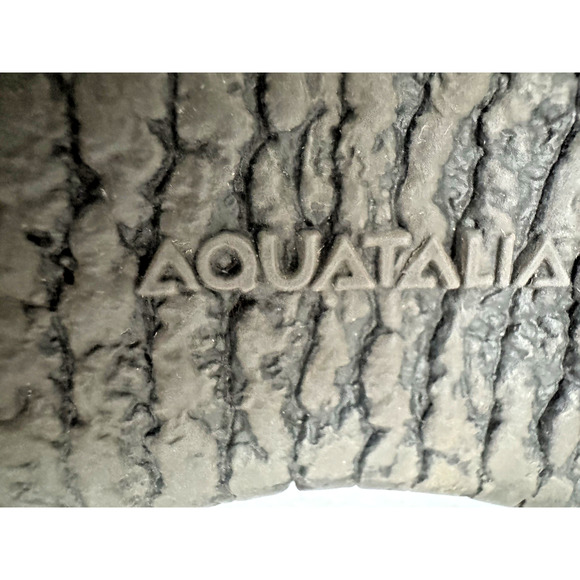 Aquatalia Mia Brown Suede Boots 9 Zip-Front Knit Cuff Low Wedge Heel Booties - Picture 10 of 16